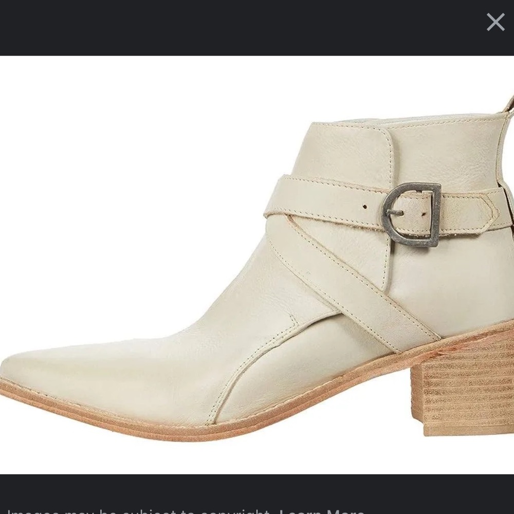 Free People Back Loop Ankle Boot In Cream - Picture 1 of 2